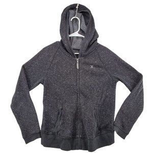 Hurley Sweatshirt Girls Long Sleeve Hooded Pockets Full Zip Jacket Gray XL